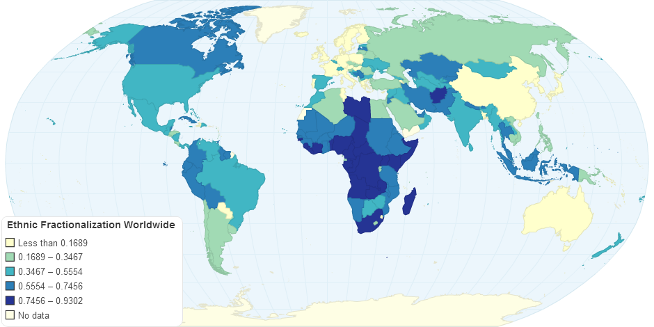 Ethnic Fractionalization Worldwide