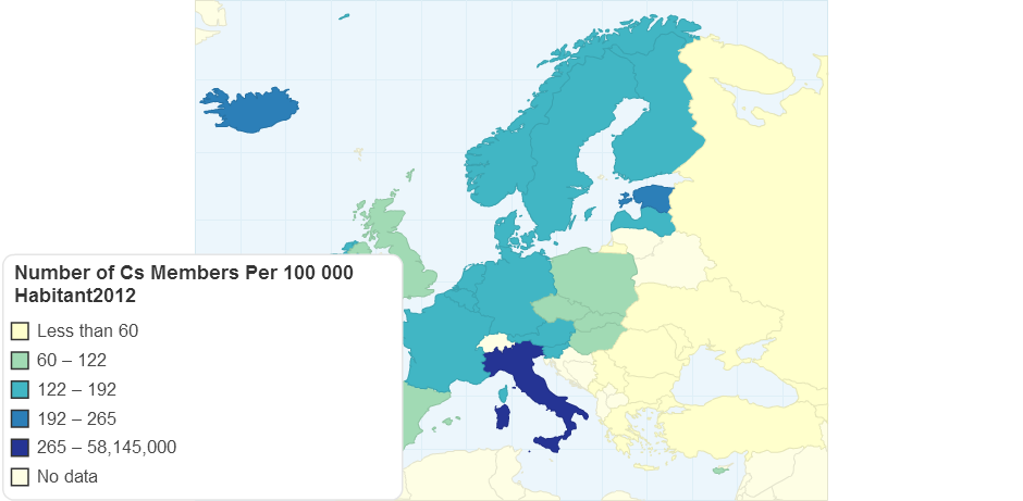 Number of Cs Members Per 100 000 Habitant2012