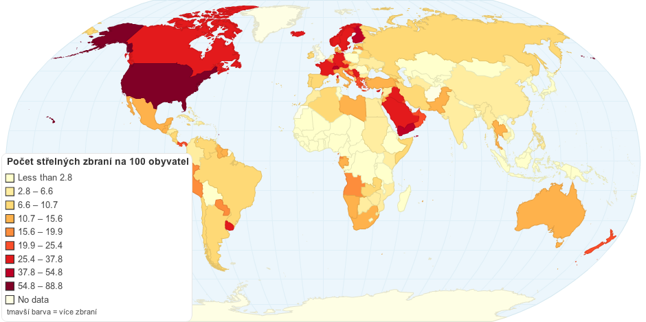 Střelné zbraně ve světě