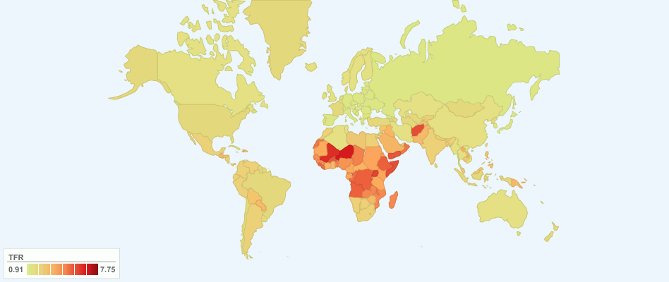 Current World Total Fertility Rate