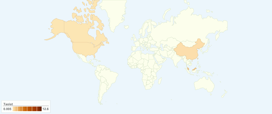 Taoism Adherents by Country