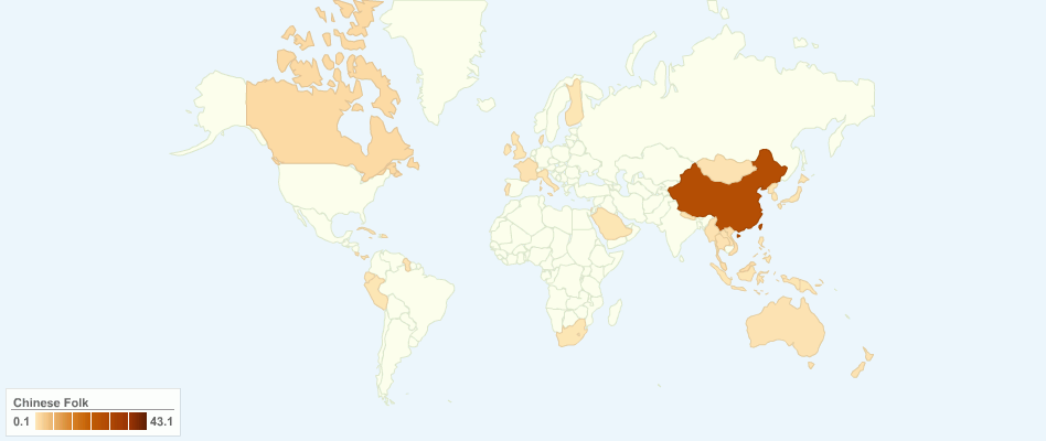 Chinese Folk Religion Adherents by Country