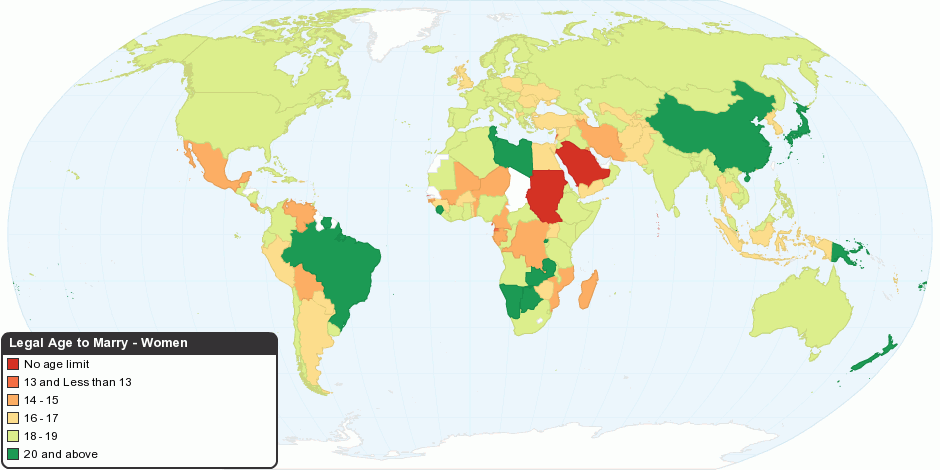 Minimum Legal Age to Marry - Women