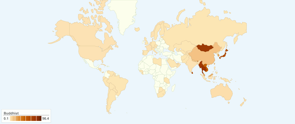 Buddhism Adherents by Country