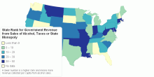 State Rank for Tax Revenue from Alcohol Sales
