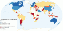 Standard & Poor's Credit Rating for each country