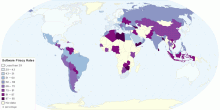 Software Piracy Rates by country