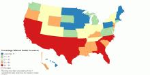 Percentage Without Health Insurance