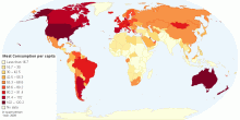 Current Worldwide Annual Meat Consumption per capita