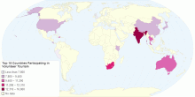 Top 15 Countries Participating in Volunteer Tourism