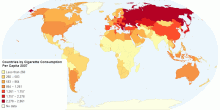 Countries by Cigarette Consumption Per Capita 2007