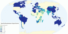 Tasa de escolarización mundial femenina