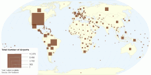 Total Number of Airports by Country