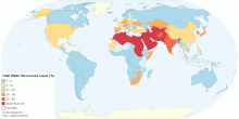 Proportion of Total Water Resources Used, percentage