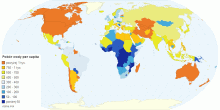 Światowy pobór wody per capita