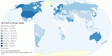 2012 GDP in PPP per capita
