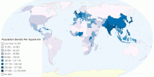 Population Density Per Square Km within a country