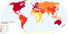 Life Expectancy in Different Countries2012