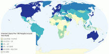 Internet Users Per 100 People Around the World