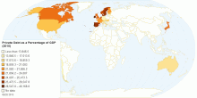 Private Debt as a Percentage of GDP (2010)