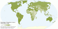 Percentage of Population Living in Urban Areas 2050