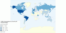 Coffe Consumption by Country 60 Kilogram Bags