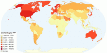 Gni Per Capita Ppp Current International of the World in 2007