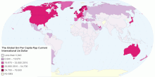 THE GLOBAL GNI PER CAPITA, PPP (CURRENT INTERNATIONAL US$）FOR THE YEAR 2007