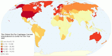 The Global GNI Per Capita, PPP (current international Us Dollar) for the Year 2007