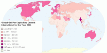 Global GNI Per Capita PPP Current International for the Year 2006
