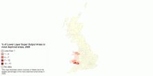 Deprived areas in Wales 2005. Stats: Welsh Government