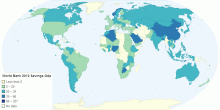 World Bank 2012 Savings Gdp