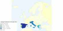 Orange Production in Europe 2012