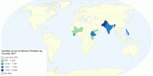 Number of out of School Children by Country 2011