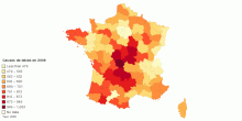 Causes de décès en 2008 : comparaisons départementales France