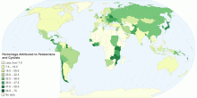 Road Fatalities Attributed to Pedestrians and Cyclists, 2010