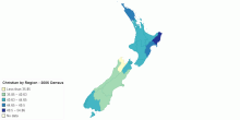 Christian by Region - 2006 Census