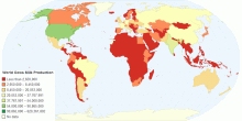 World Cows' Milk Production (in tonnes)