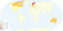 TiVA per capita in 2009 (in million USD)