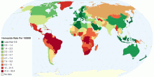 Homicide rate per 100,000