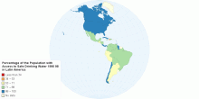 Percentage of the Population with Access to Safe Drinking Water 1990-98 in Latin America