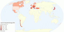 Cost of Industrial Energy 2012