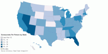 People Per Bureaucrat by State