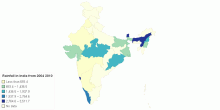 Rainfall in India from 2004 2010