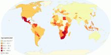 Maize consumption per capita in 2011