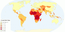 Birth Rate Crude Per 1000 People in 2012