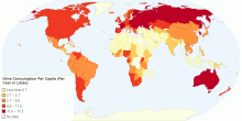 Wine Consumption Per Capita (Per Year in Litres)