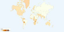 Babi and Baha'i faiths Adherents by Country