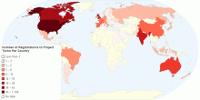 Number of Registrations to Project Tycho Per Country