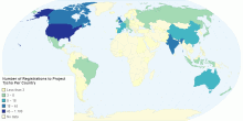 Number of Registrations to Project Tycho Per Country